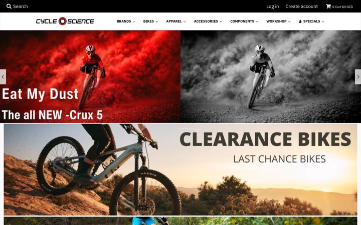 Screenshot of cyclescience.co.nz