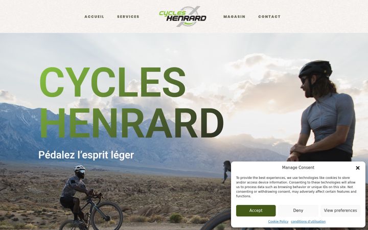 Snímek obrazovky cycleshenrard.be