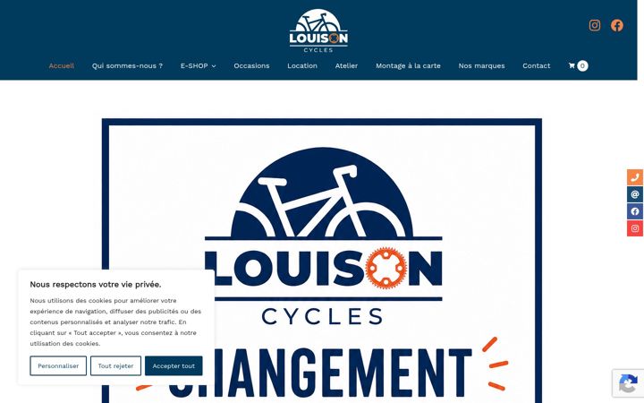 Screenshot van cycleslouison.fr