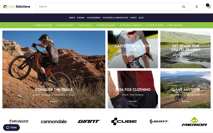Screenshot of cyclesolutions.co.uk