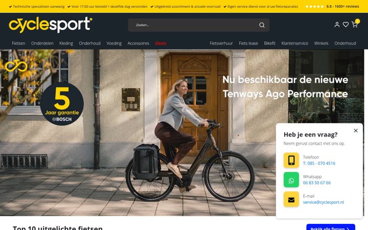 Screenshot of cyclesport.nl