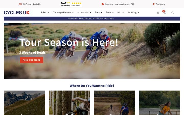 Captura de pantalla de cyclesuk.com