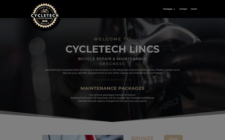 Screenshot of cycletechlincs.co.uk