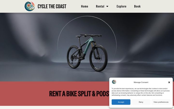 Screenshot of cyclethecoast.com