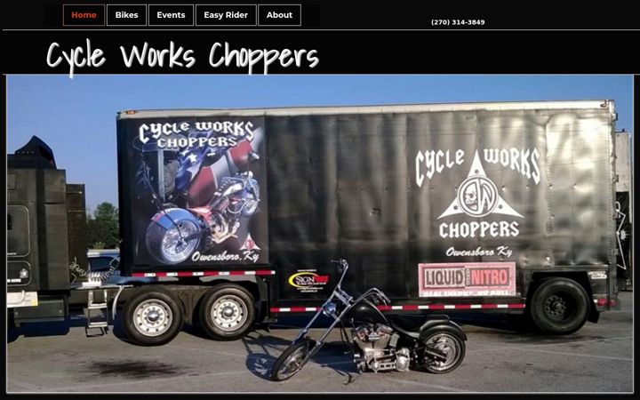 Screenshot of cycleworkschoppers.com