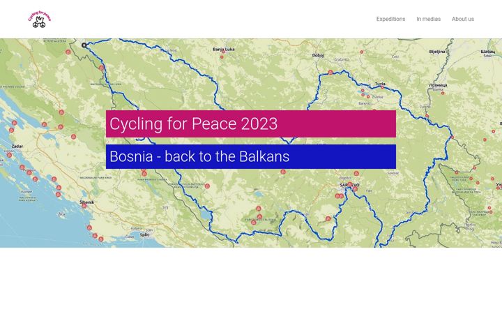 Screenshot of cyclingforpeace.org