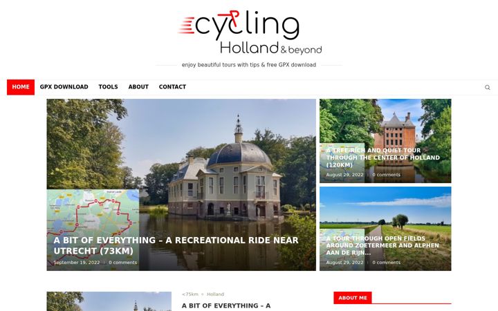 Screenshot of cyclinghollandandbeyond.com