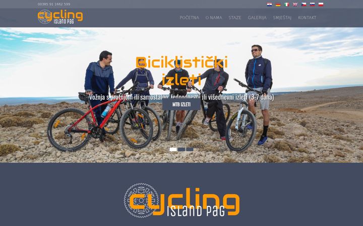 Screenshot of cyclingislandpag.com