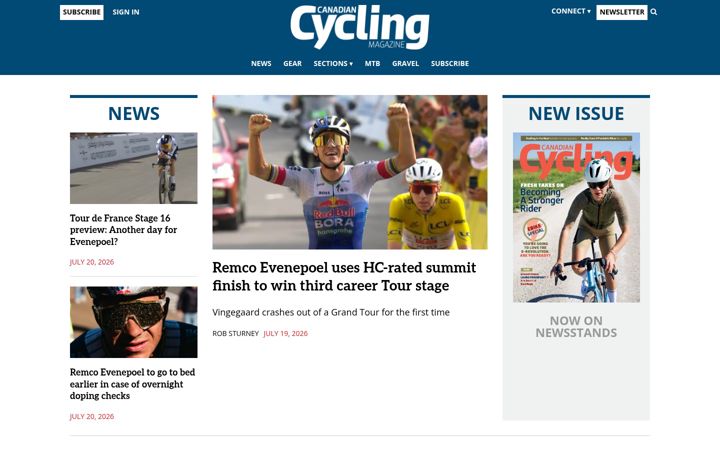 Zrzut ekranu cyclingmagazine.ca