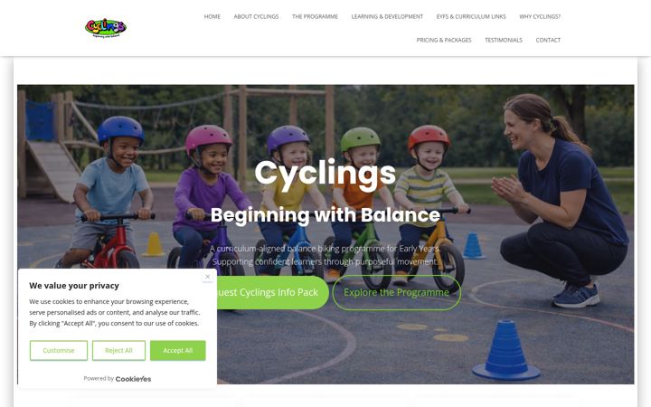 Screenshot of cyclings.co.uk