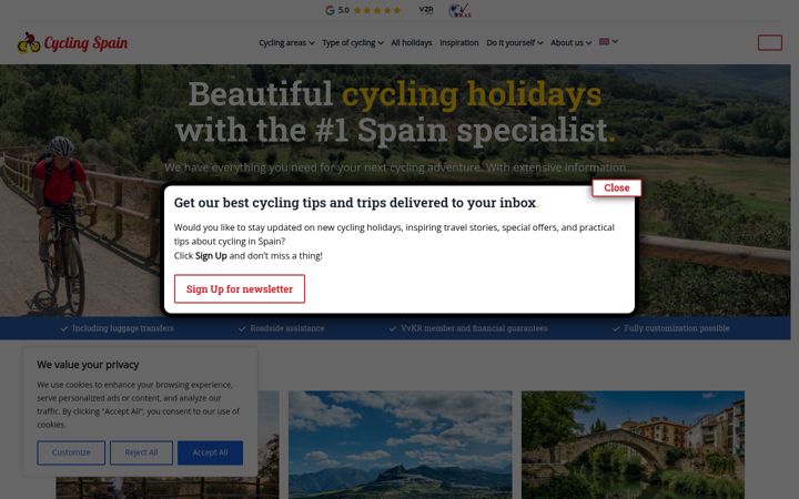 Screenshot of cyclingspain.com