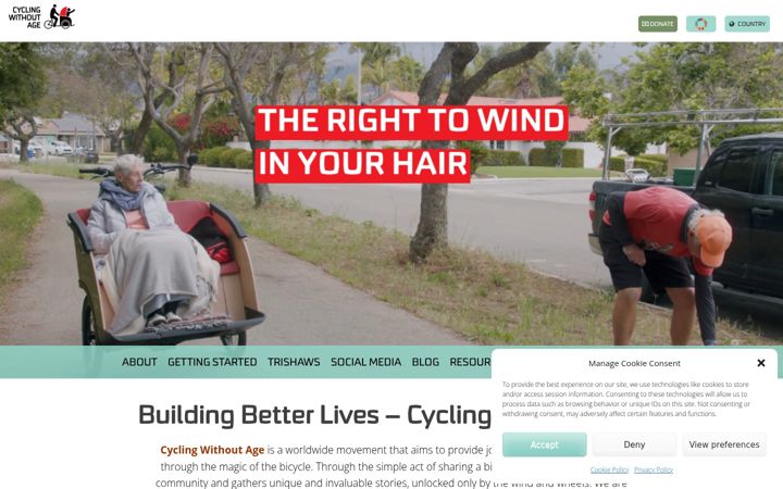 Screenshot of cyclingwithoutage.org