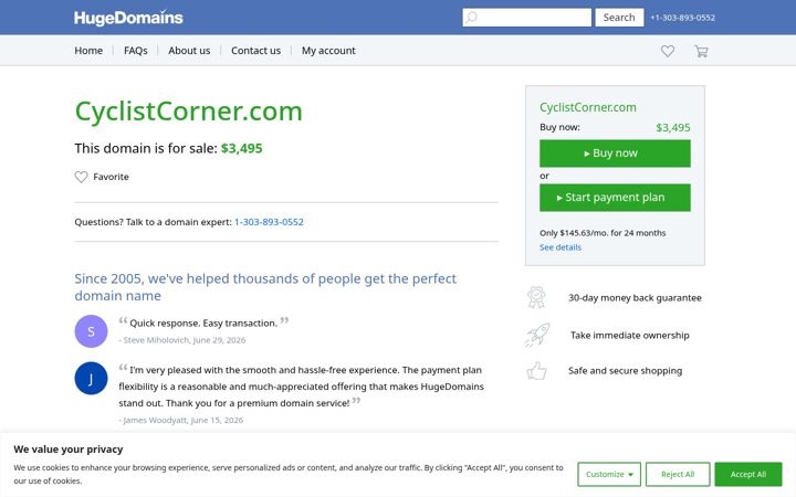 Screenshot of cyclistcorner.com