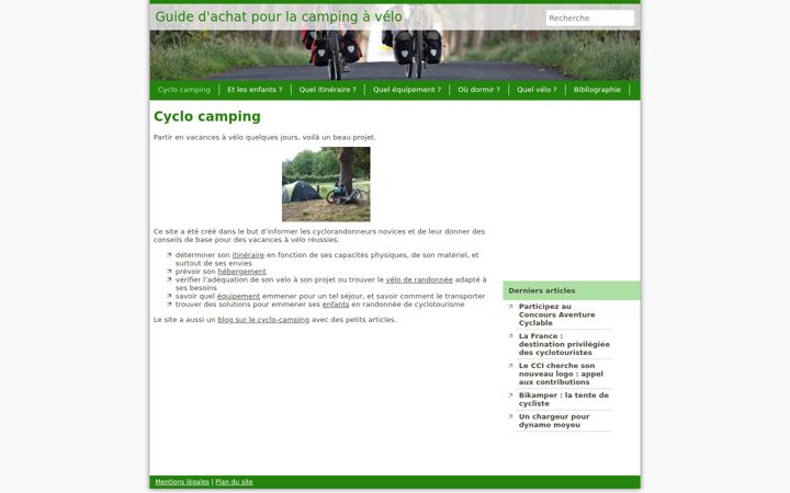 Screenshot von cyclo-camping.fr