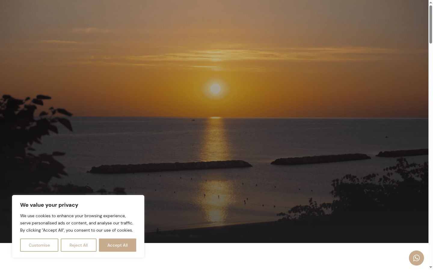 Screenshot del banner di consenso mostrato prima di qualsiasi interazione