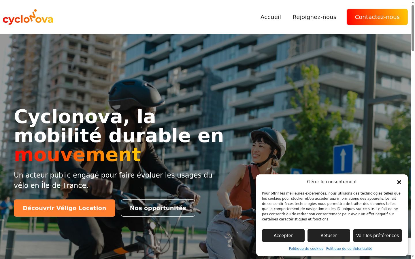 Screenshot del banner di consenso mostrato prima di qualsiasi interazione