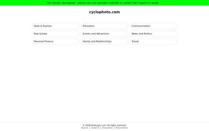 Screenshot of cyclophoto.com