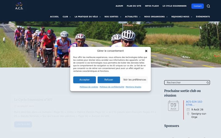 Screenshot of cyclosavigny91.fr