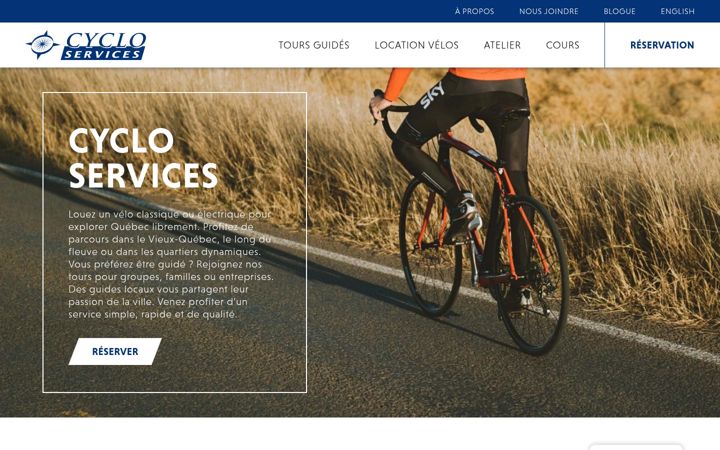 Posnetek zaslona cycloservices.net