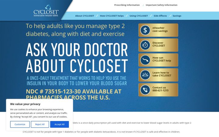 Screenshot of cycloset.com