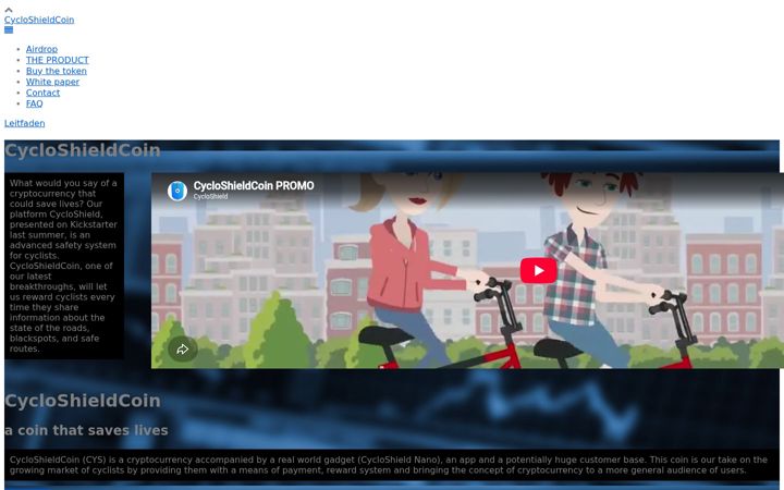 Screenshot of cycloshieldcoin.com