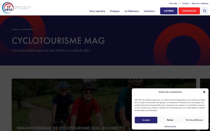 Screenshot of cyclotourisme-mag.com