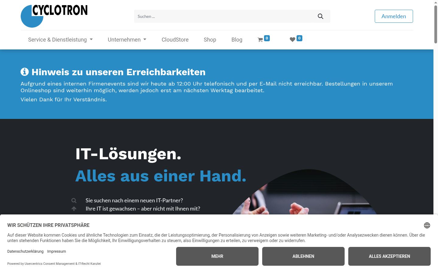 Screenshot tal-banner tal-kunsens muri qabel kwalunkwe interazzjoni
