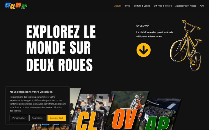 Screenshot of cyclovap.fr