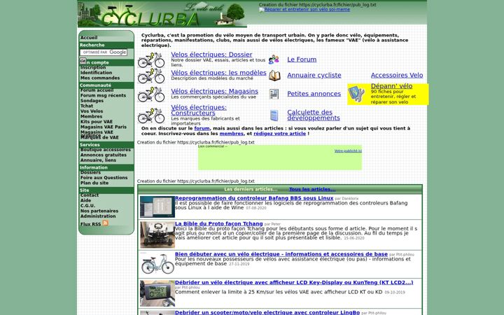 Screenshot of cyclurba.fr