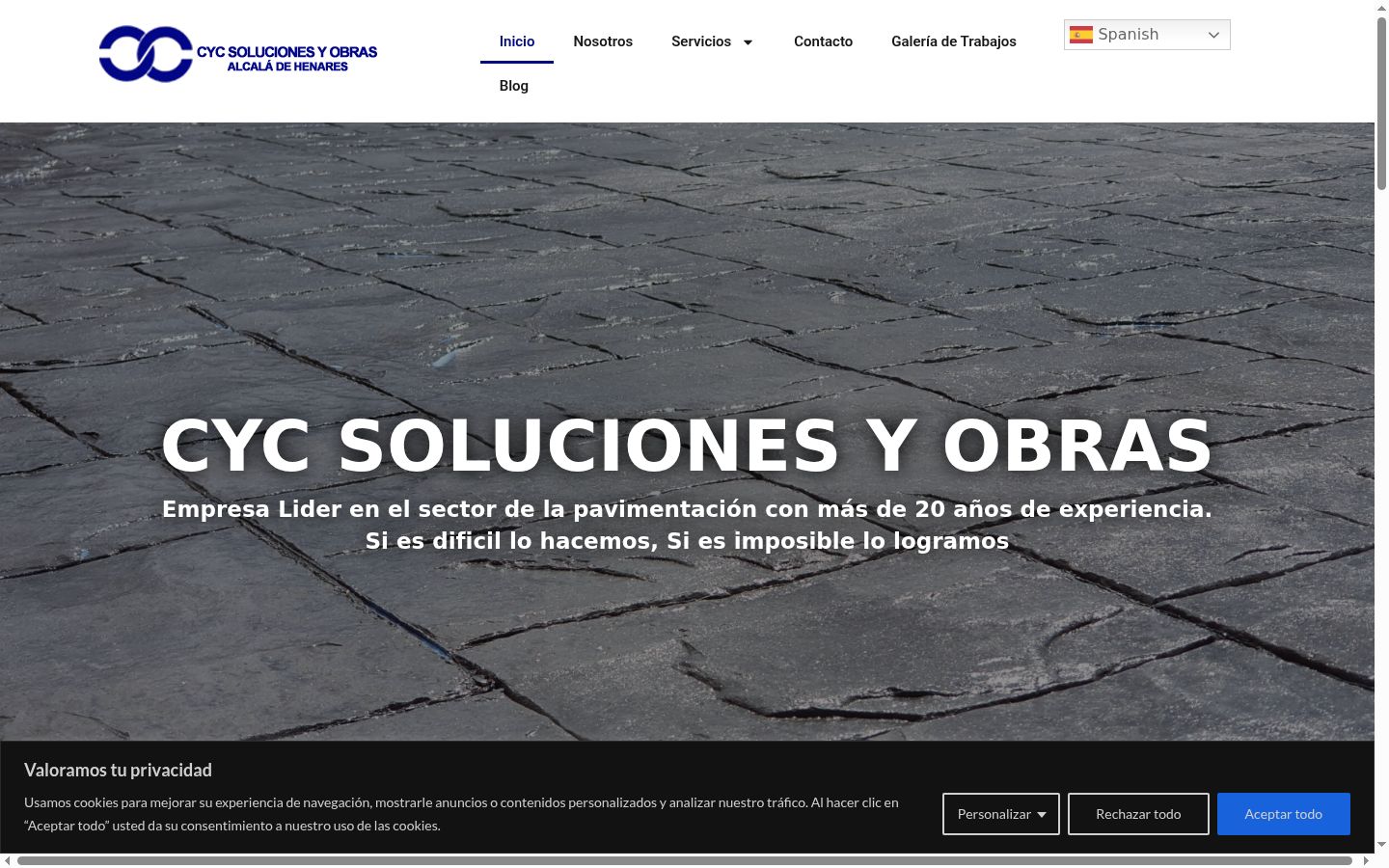 Screenshot of the consent banner shown before any interaction