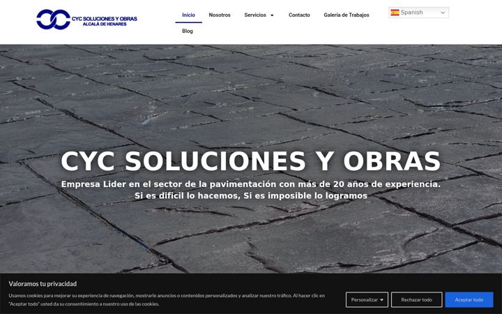 Screenshot of cycsolucionesyobras.com
