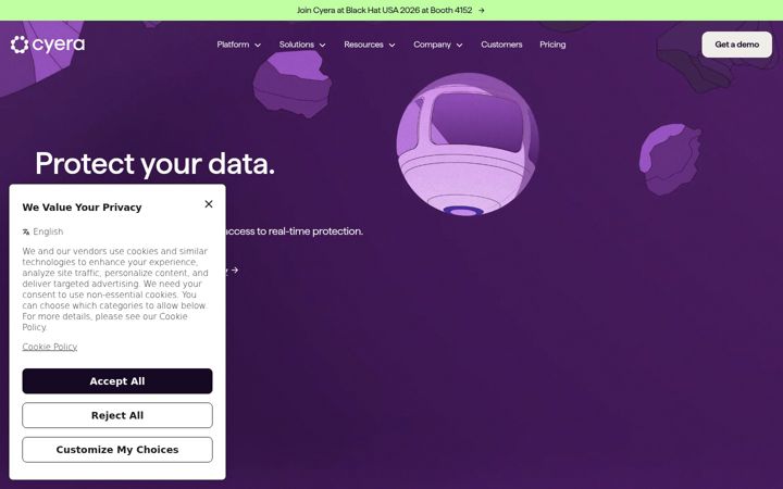 Screenshot of cyera.com