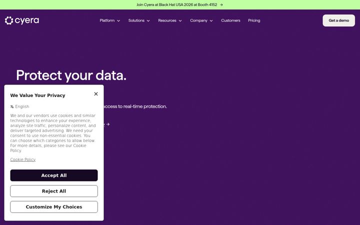 Screenshot of cyera.io