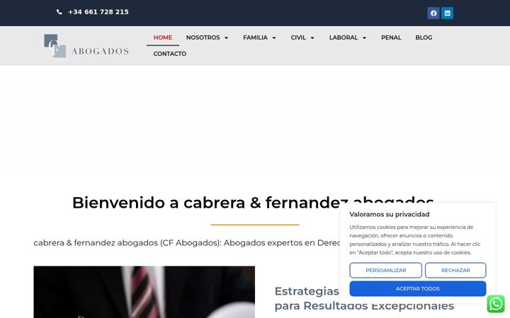 Screenshot of cyfabogados.com