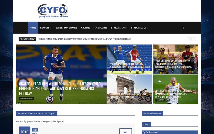 Screenshot of cyfostreams.com