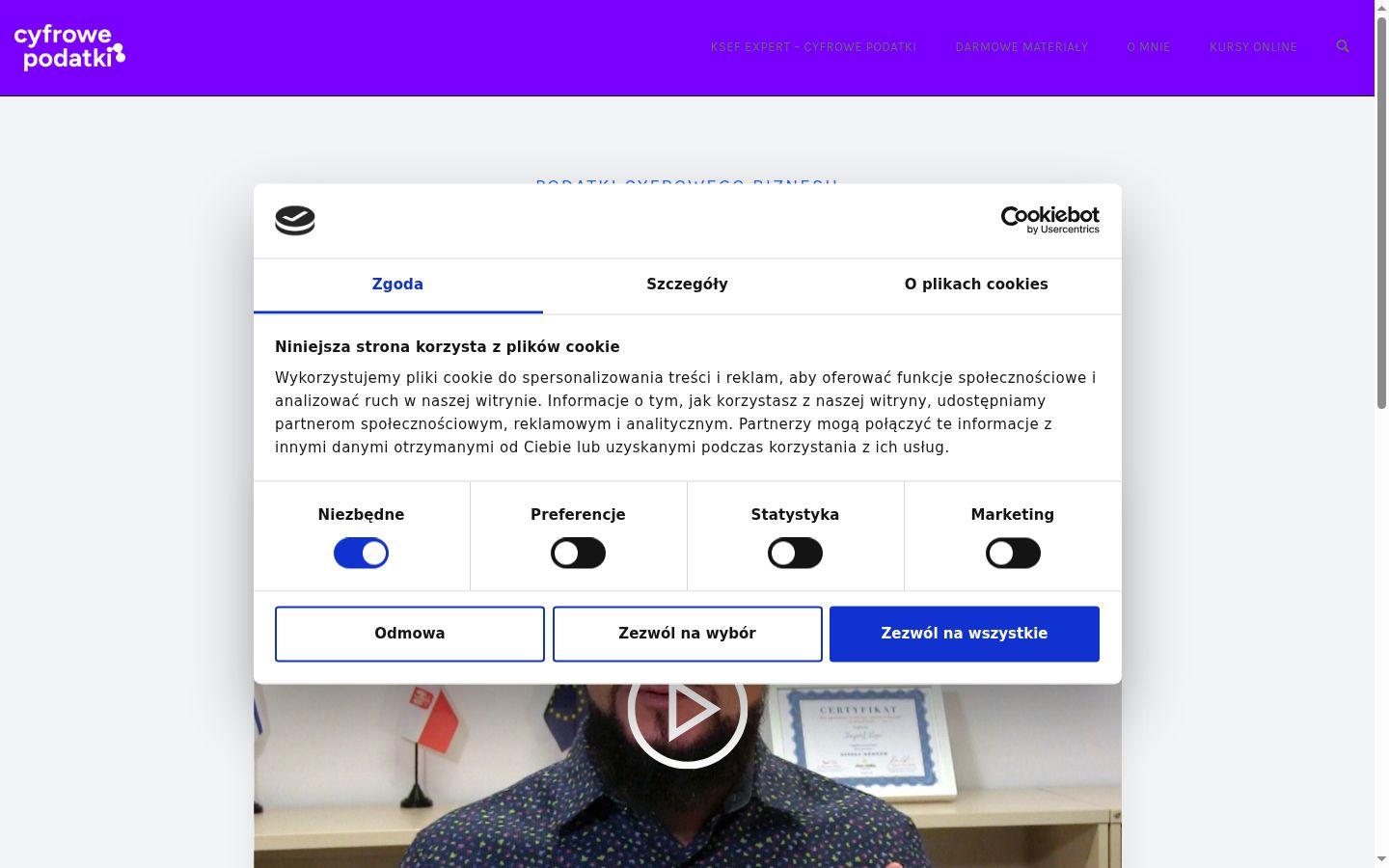 Screenshot tal-banner tal-kunsens muri qabel kwalunkwe interazzjoni