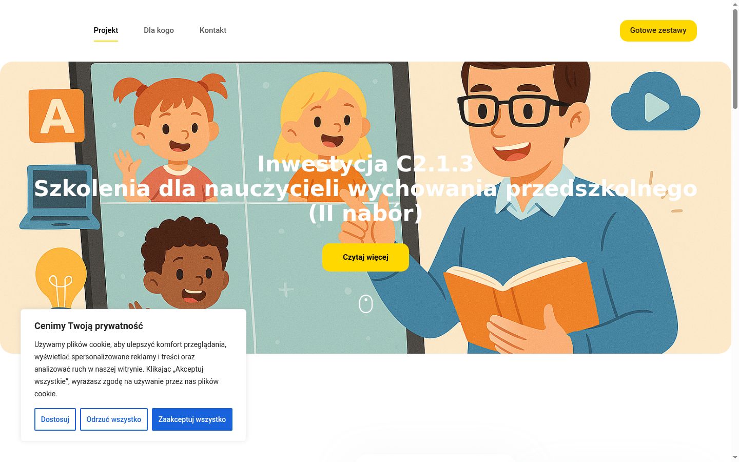 Screenshot del banner di consenso mostrato prima di qualsiasi interazione