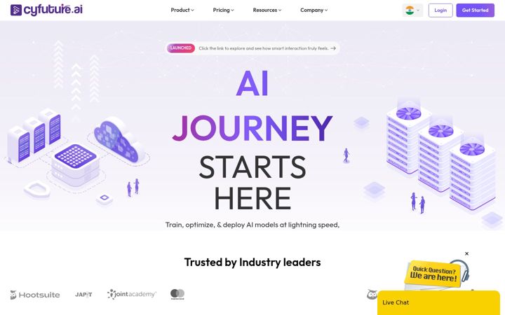 Kuvakaappaus sivustosta cyfuture.ai