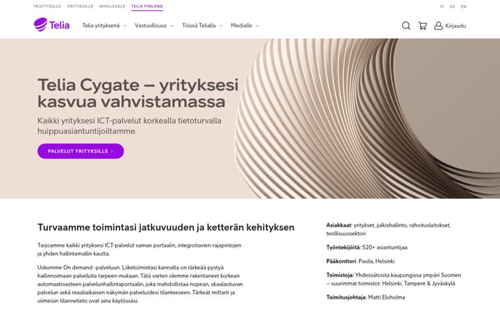 Screenshot of cygate.fi