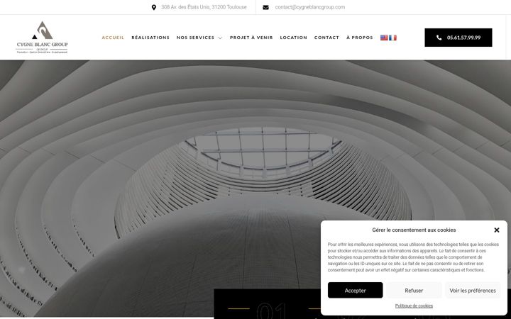 Screenshot of cygneblancgroup.com