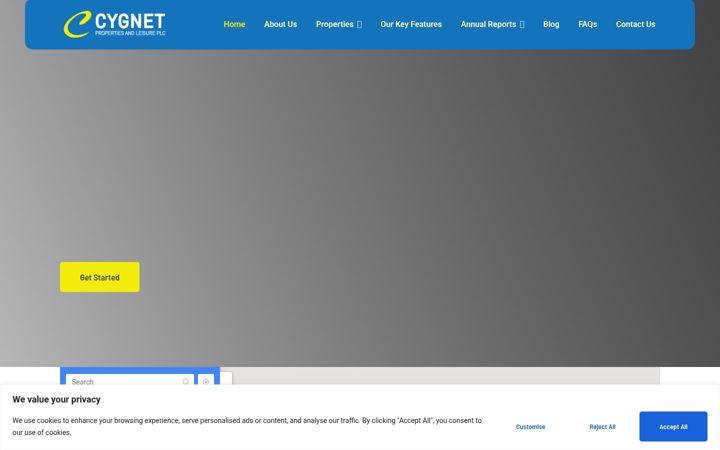 Screenshot of cygnetproperties.co.uk