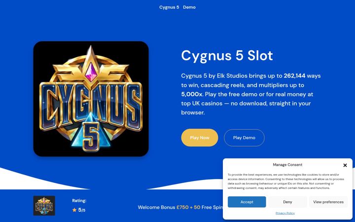 Posnetek zaslona cygnus5.net
