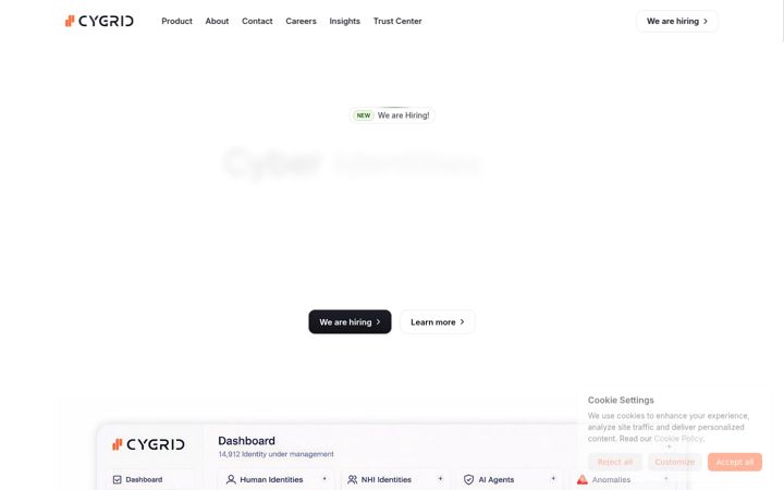 Екранна снимка на cygrid.io