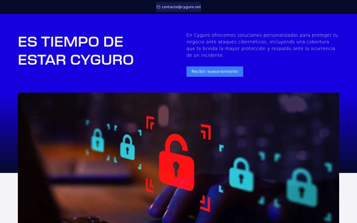Posnetek zaslona cyguro.net