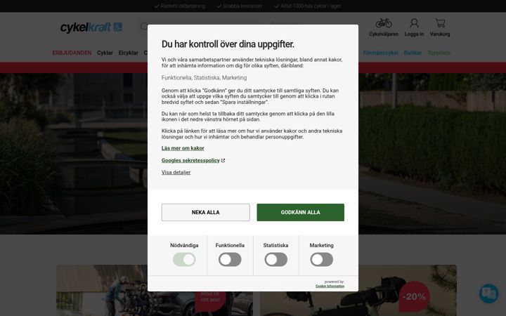 Screenshot of cykelkraft.se