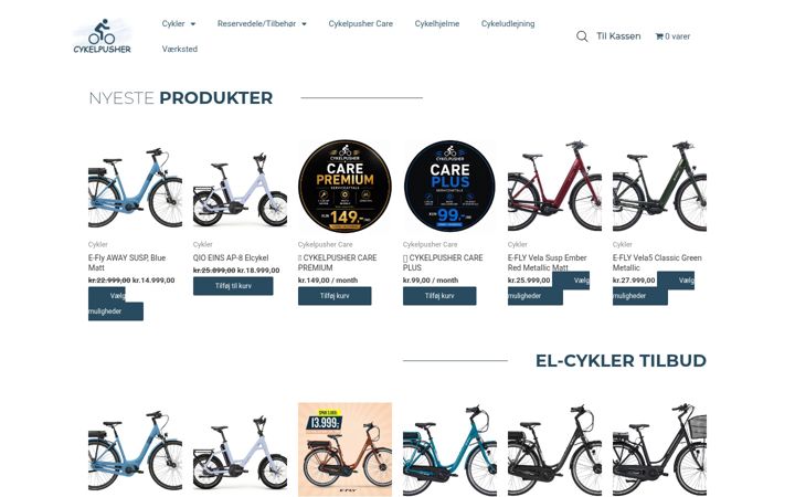Screenshot of cykelpusher.dk