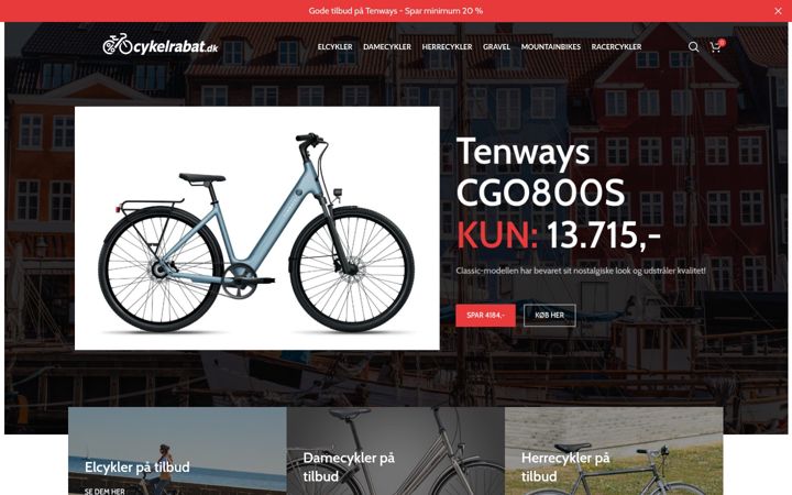 Skærmbillede af cykelrabat.dk