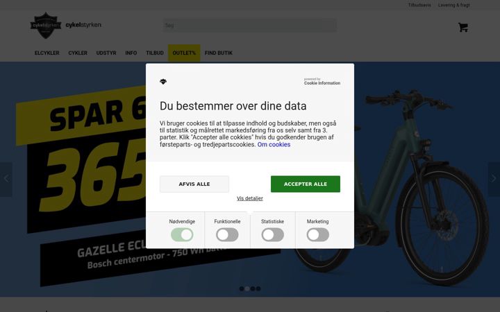 Skærmbillede af cykelstyrken.dk