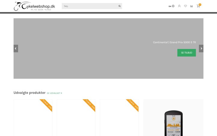 Képernyőkép: cykelwebshop.dk