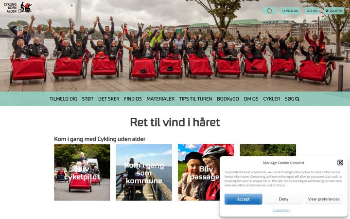 Screenshot of cyklingudenalder.dk